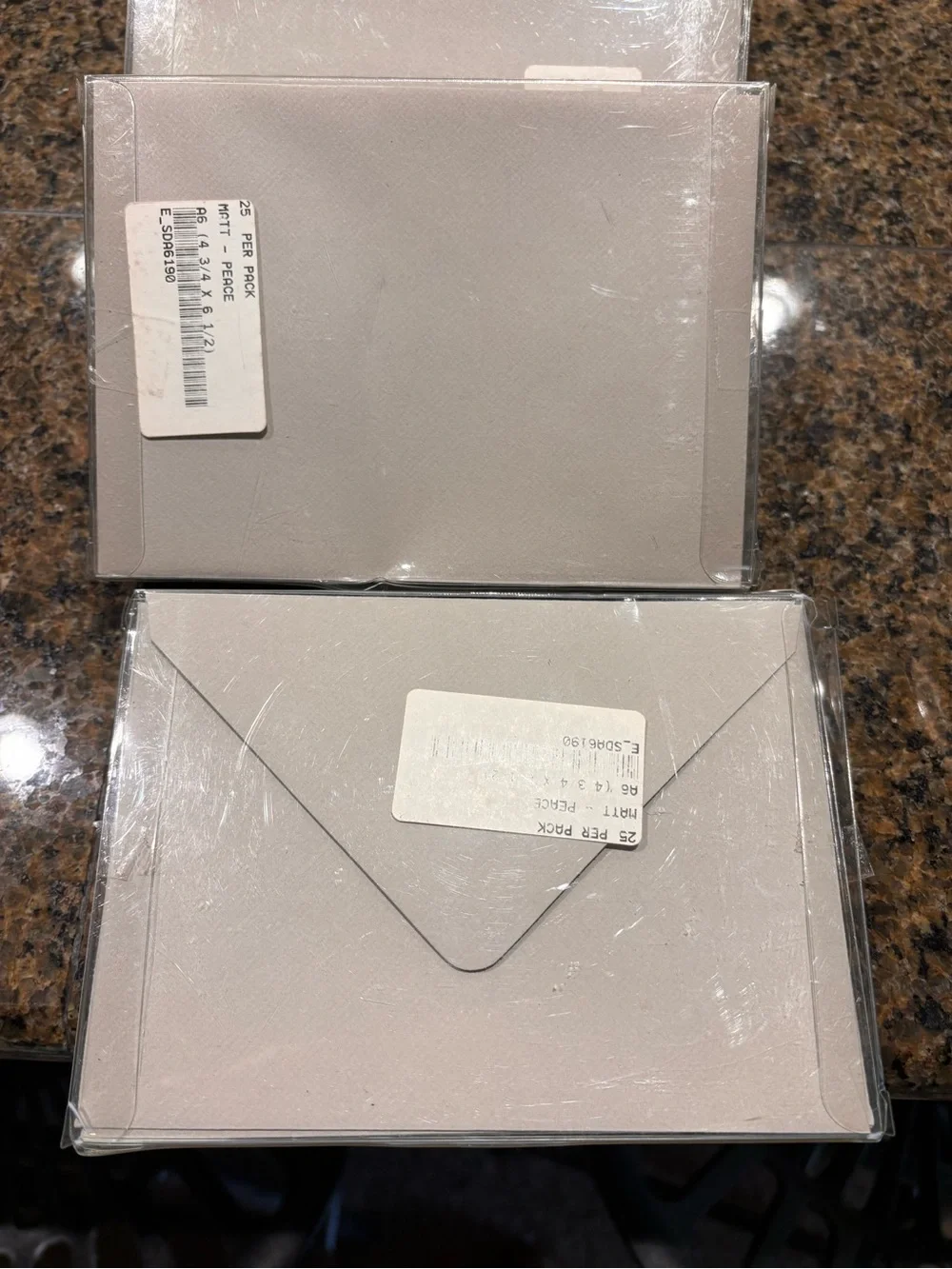 Neutral Light Gray Boxed Envelopes - 4 Packs of 25